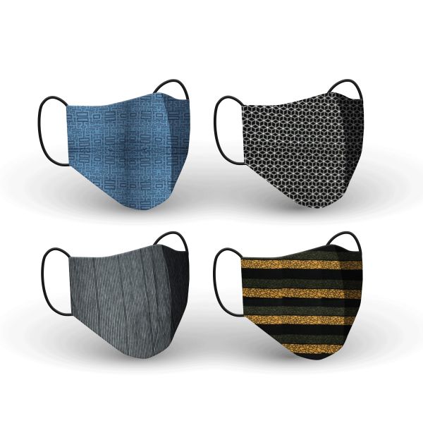 Clinic Gear Mens Printed Reusable Protective Fashion Face Masks - 24 Units