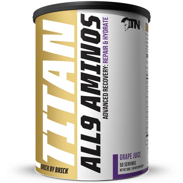 TITAN All 9 Aminos Grape Juice, 50 Servings Net Wt.300g