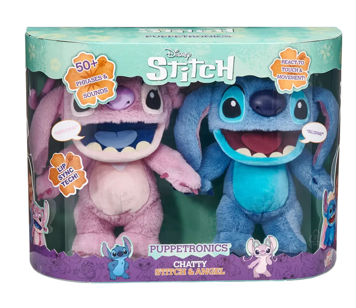 Disney Chatty Stitch and Angel Puppetronic Twin Pack