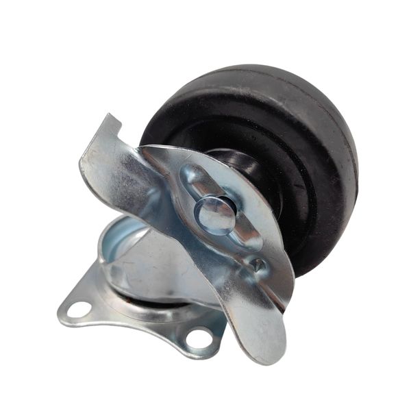 Tokoma 82712 Black Rubber Caster Wheel with Brake