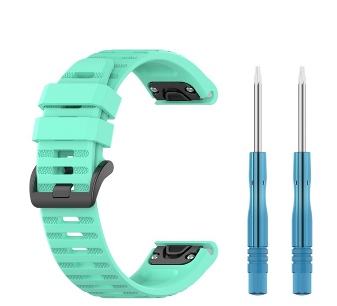 Compatible with Garmin Fenix 6 Lake Blue Silicone Sport Strap 22mm