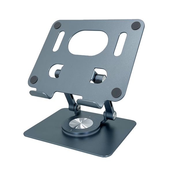 Adjustable Laptop Stand with 360 Swivel Base, Ergonomic Riser