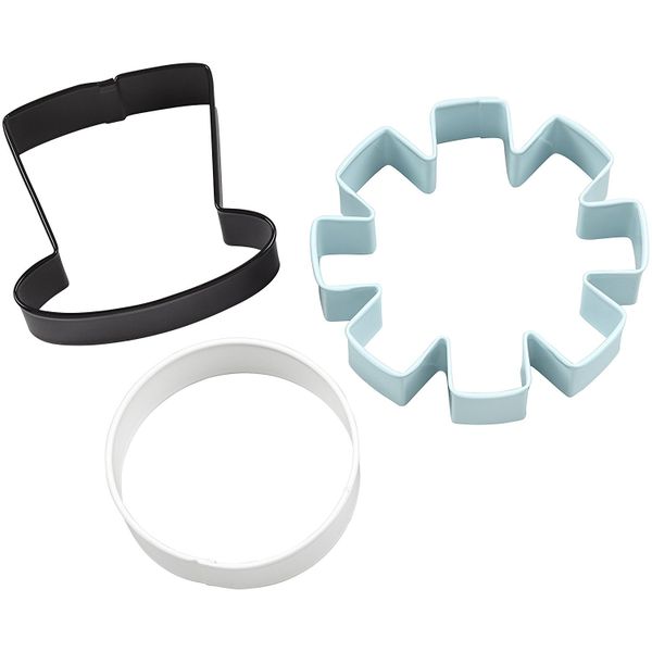 Wilton 3 Piece Snowman Hat Snowflake Christmas Fun Shape Cookie Cutter Set