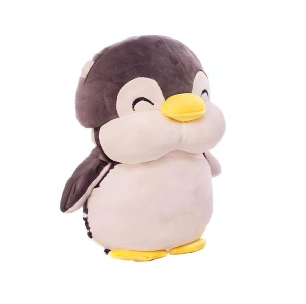 QKTNIUBI Giant Ultra Soft Grey Plush Penguin - Huggable &amp; Smiling - 50cm