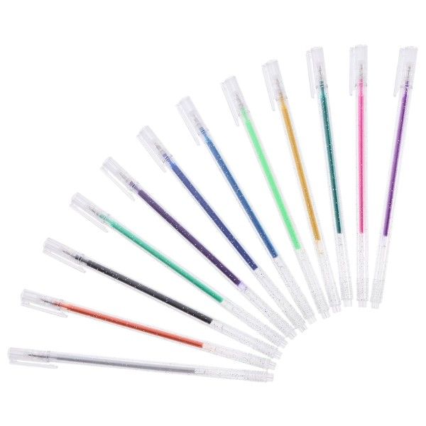 12 Piece - Vibrant Metallic Glitter Gel Pens - Multicolor