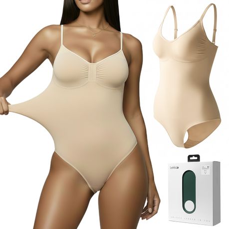 Lekkon Seamless V-Neck Shaping Bodysuit for Women Tummy-Waist-Hip Sculpting Image