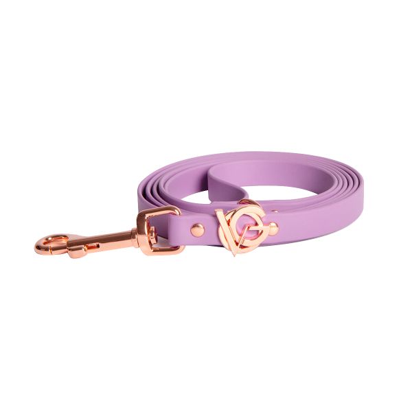 Valgray Splash Proof Dog Leash, Lilac &amp; Rose Gold, Extra Small to Small