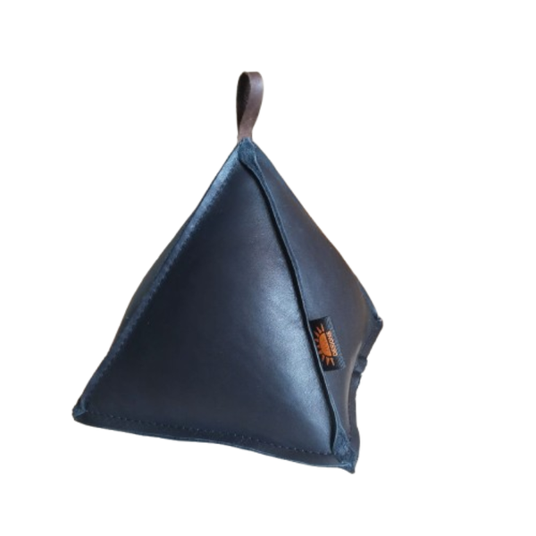 Genuine Leather Black Pyramid Doorstop