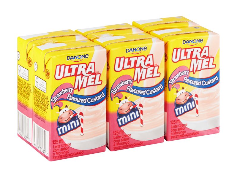 Ultra Mel Custard Strawberry - 125ml Pack of 6