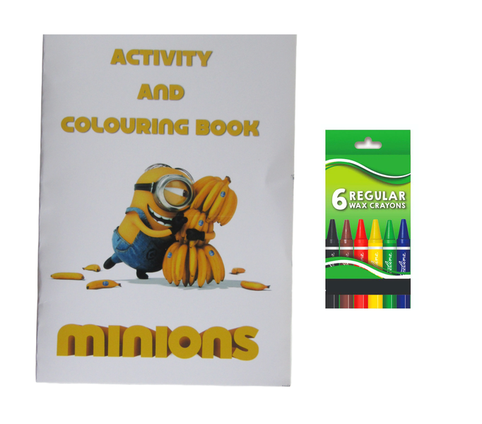 Minions Activity and Colouring Book A5 plus 6 Wax Crayons