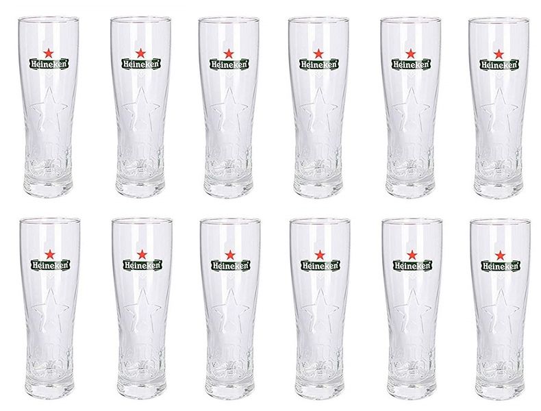 Original Heineken Draught Glasses 500ml - 12 Pack