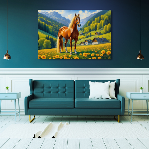 Canvas Wall Art Decor - Alpine Horse Artwork