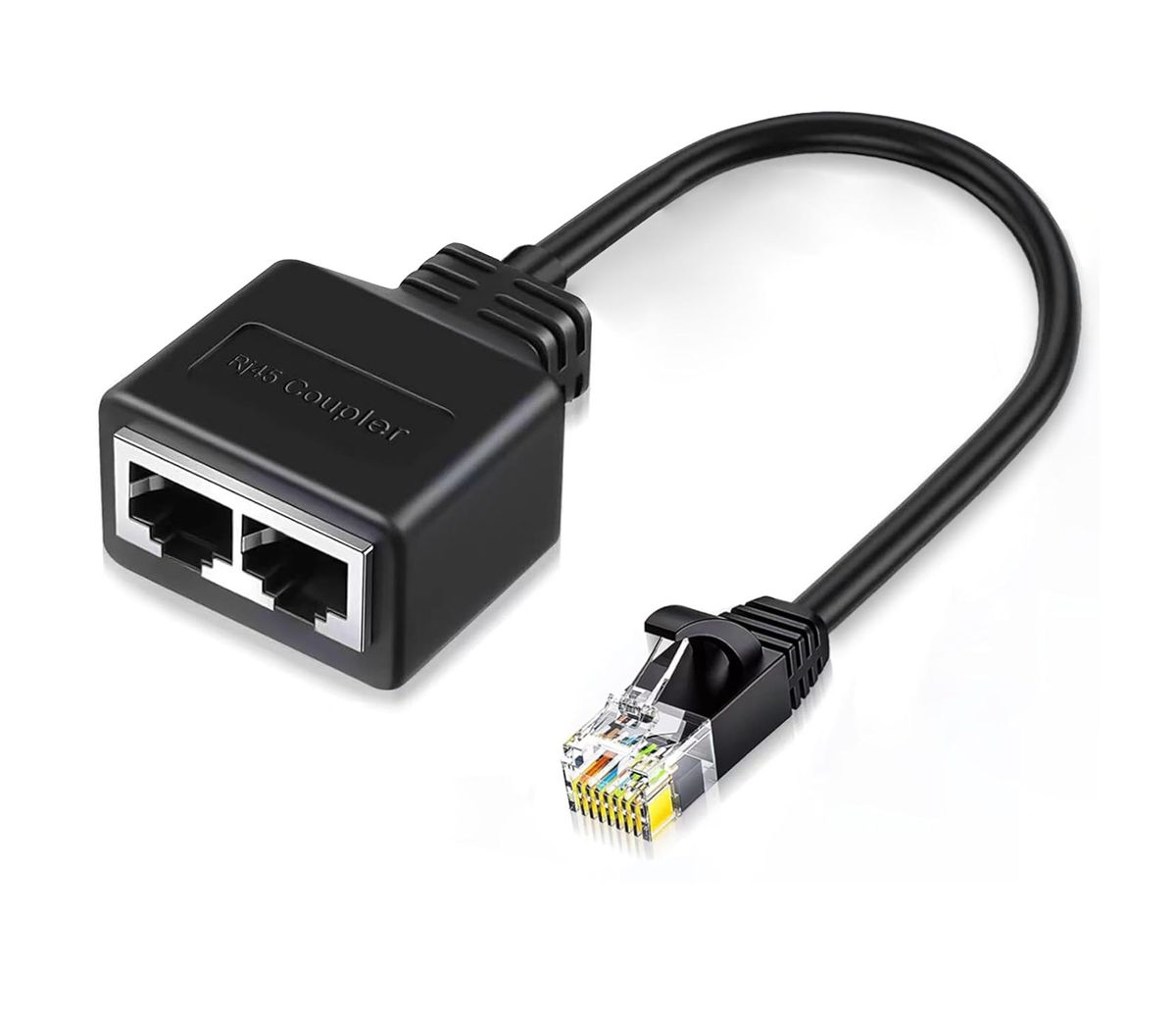 1 to 2 Ethernet Splitter RJ45 Connector Network Internet Extension Adapter