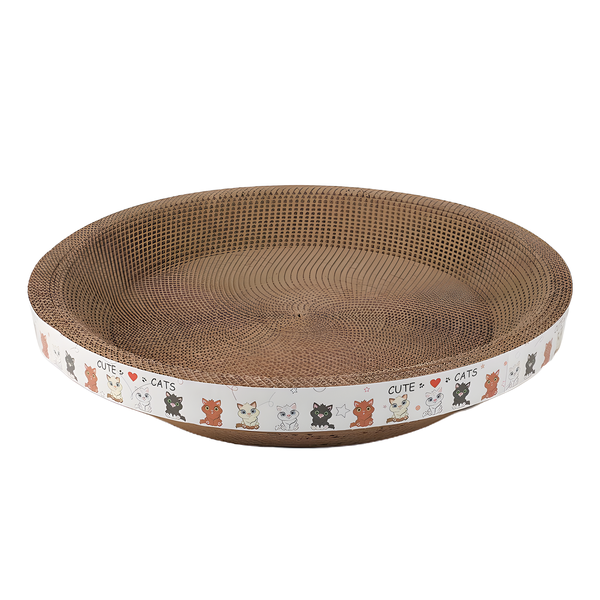 Cat Bed Scratcher Round Pad for Kittens Cozy Pets Portable Cardboard