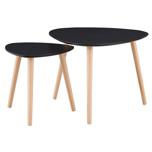 Round Wood Coffee Table - 2 Tier