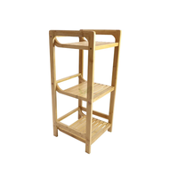 3-Tier Bamboo Bathroom Office Bookshelf Storage Rack Free Standing Shelf