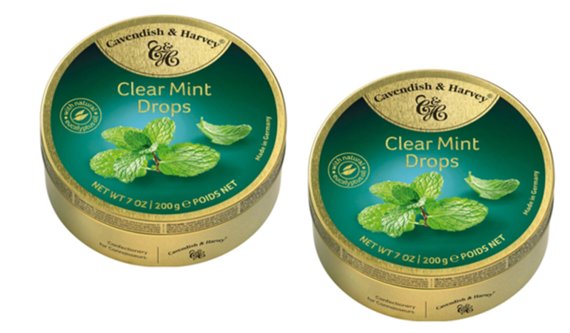 Cavendish &amp; Harvey Clear Mint Drops 200g - 2 Pack