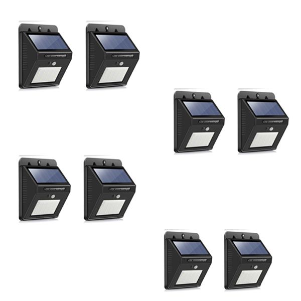 LED Solar Powered LED Wall Light with Night sensor Pack Of 10