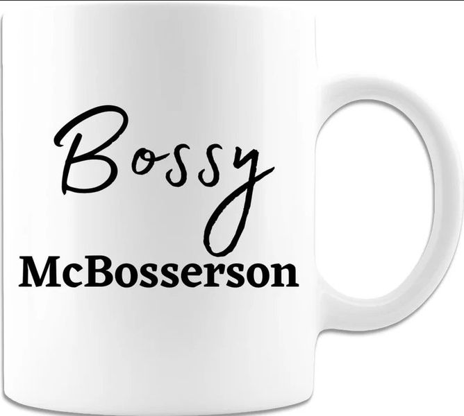 Bossy McBosserson Birthday Christmas Boss Colleague Coworker Gift Mug