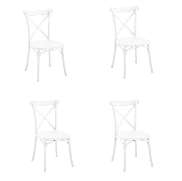 ROYAL BLUE Cross Back Dining Chairs Kitchen Chairs Canteen Chairs- 4 PCS