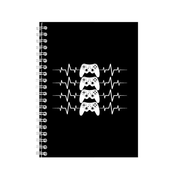 Heartbeat A5 Notebook Spiral Lined Gaming Graphic Notepad Sayings Gift 171