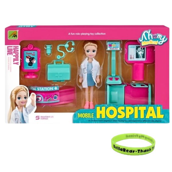 Doctor Hospital Doll Set - Role-playing For Kids with BellaBear Wristband