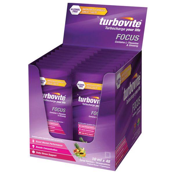 Turbovite Focus Alcohol Free Sachets 10ml (shipper of 48 x 10ml)