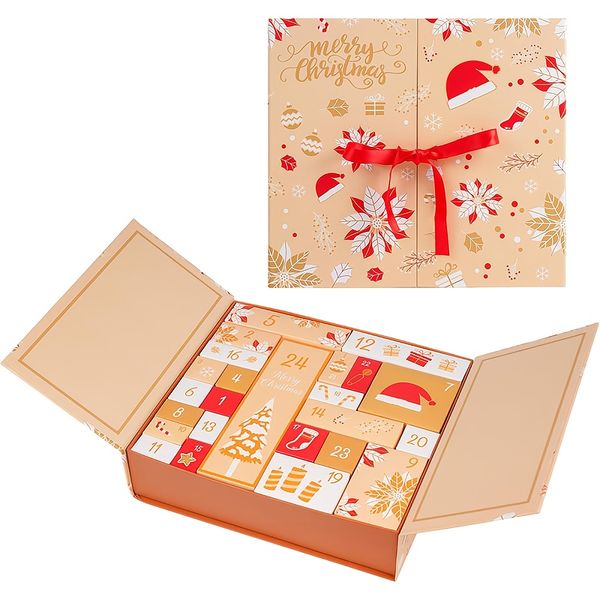 Advent Calendar - Yellow - 24 Empty Surprise Boxes - Christmas Decoration
