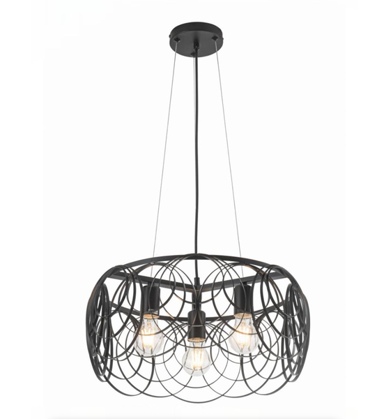 Round Symmetry Black Pendant Light