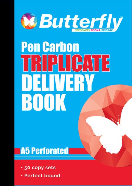 Butterfly A5 Triplicate Book - Delivery 150 Sheets