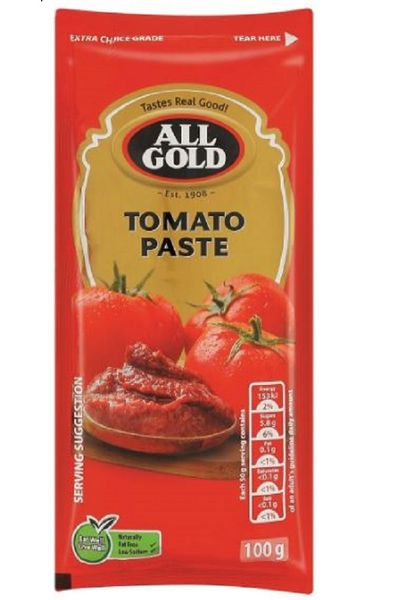 All Gold - No Waste Tomato Paste Sachet 24x100g