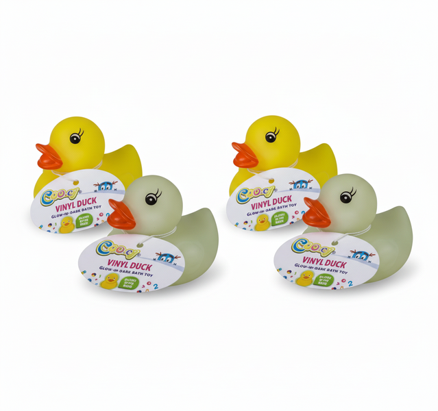 Cooey Baby Themed Vinyl Duck 5.6 cm Glow-in-the-Dark Toy - 2 Pack