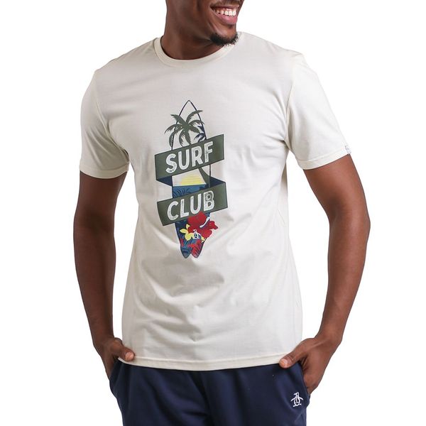 Original Penguin-Mens-Surf Club Ss T-Shirt-Natural