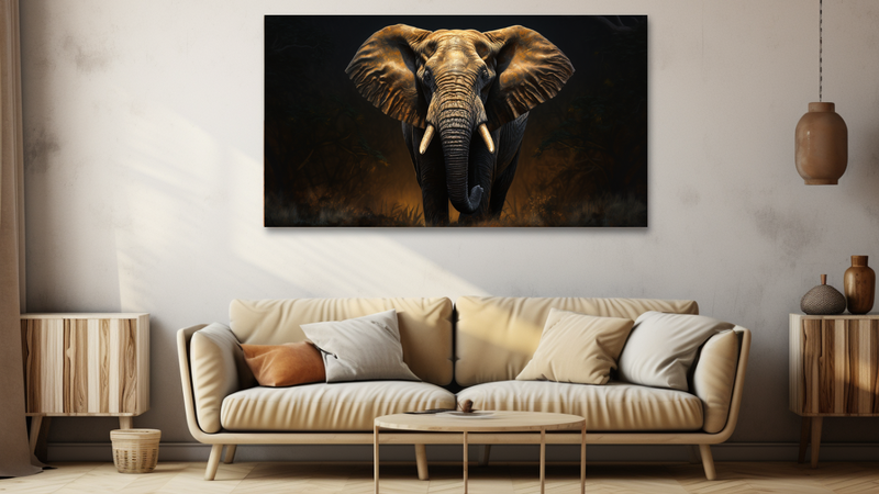 Canvas Wall Art - Enigmatic Elephant Abstract - HD0134
