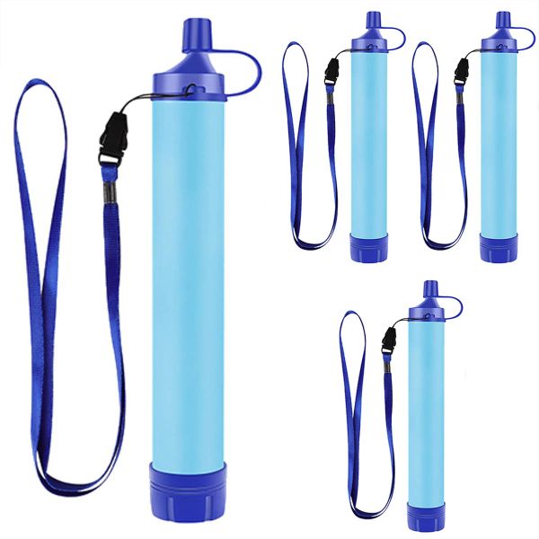 4 Pack Water Filter, Survival Filtration Portable Gear for Hiking Camping