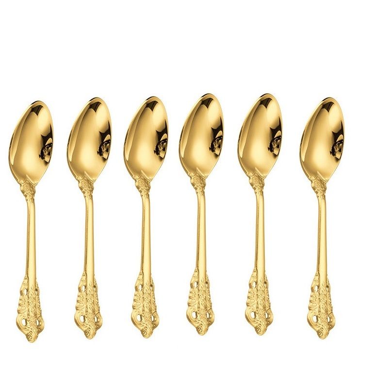 24 Pieces Royal Gold Stainless steel TeaSpoons For Table Decor | Shop ...