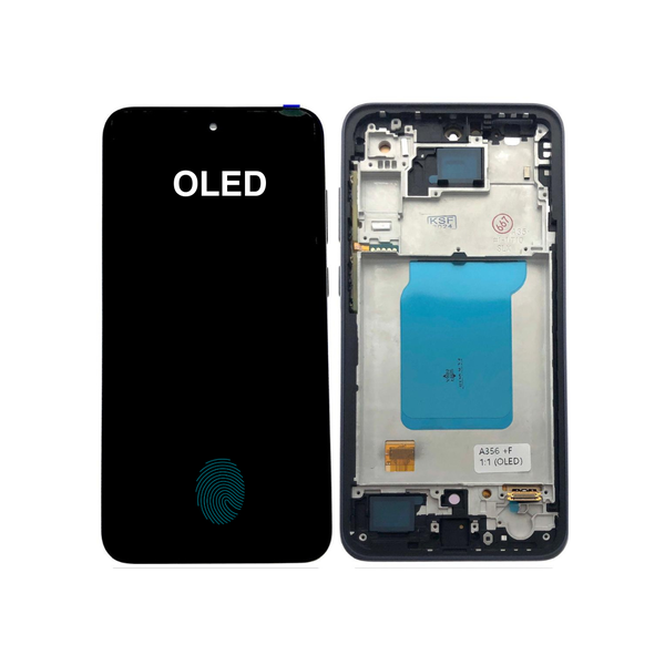 OLED Display with Frame &amp; Fingerprint Compatible with Samsung Galaxy A20