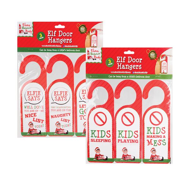 Christmas Sundry Door Hanger Elf - 6 Pack