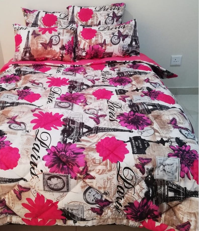 5 Pcs Pink Paris Quilted Comforter Set Shop Today Get It Tomorrow   S Zoom.file