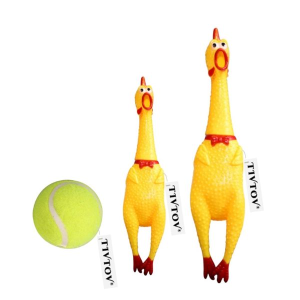 TIVTOV- 3Pack Rubber Squeaky Toy for Energetic Dogs and Puppies
