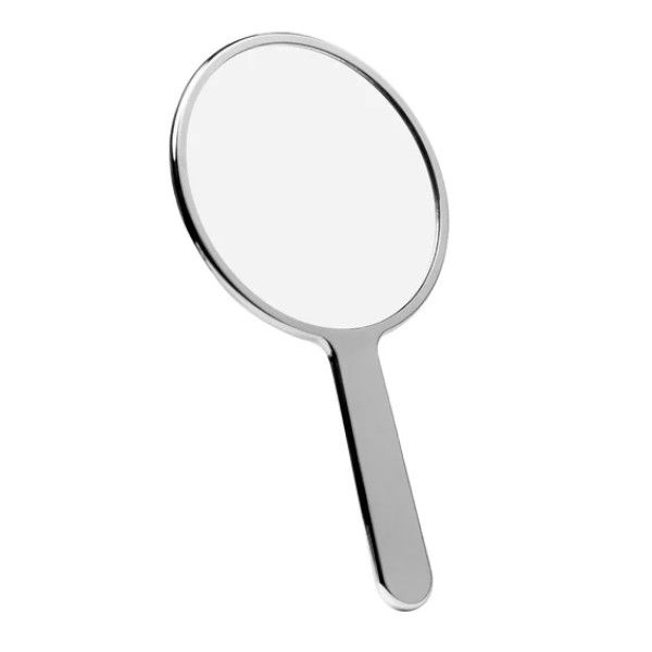 Large Aluminum Handheld Mirror - Silver