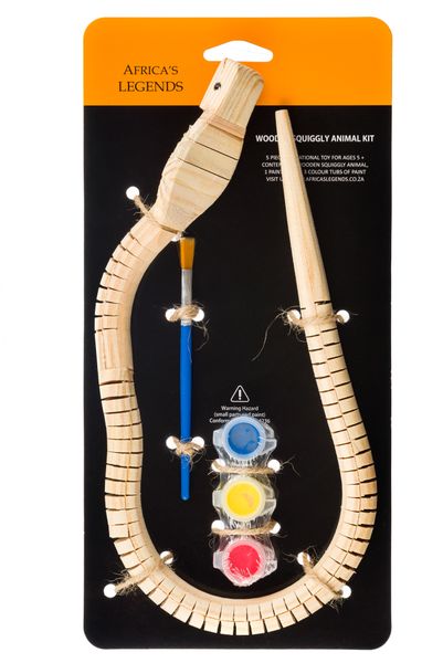 Africa's Legends - Wooden Squiggly Animal Kit For Children - Cobra