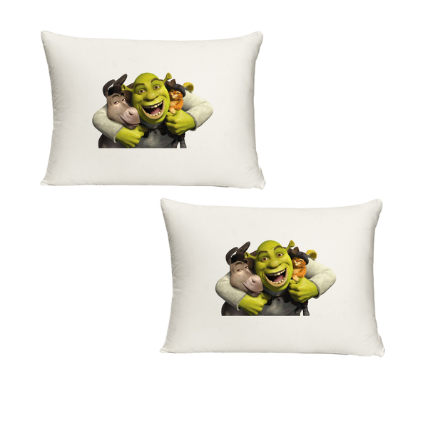 Katz Designs - Twin Standard Pillow Cases Shrek + Friends