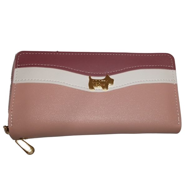 Scotty Bags - The Roberto - Double Zipper Purse - Mink White and Pink
