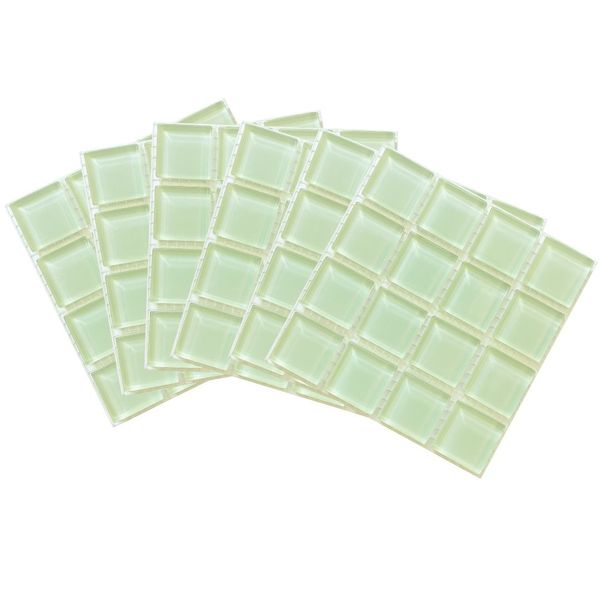 Mosaic Tiles - Green Cloudy Lime Glass 23mm (Craft Size Sheets)