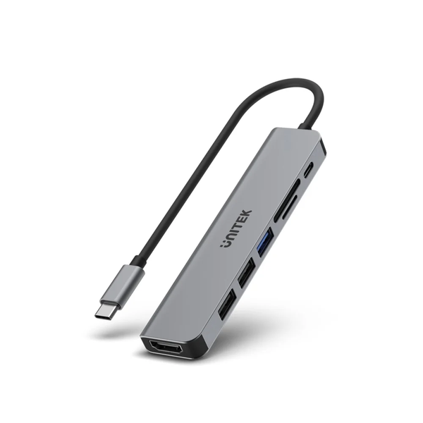 UNITEK uHUB S7+ 7-in-1 USB-C 5Gbps Hub with 4K HDMI and 100W Power Delivery