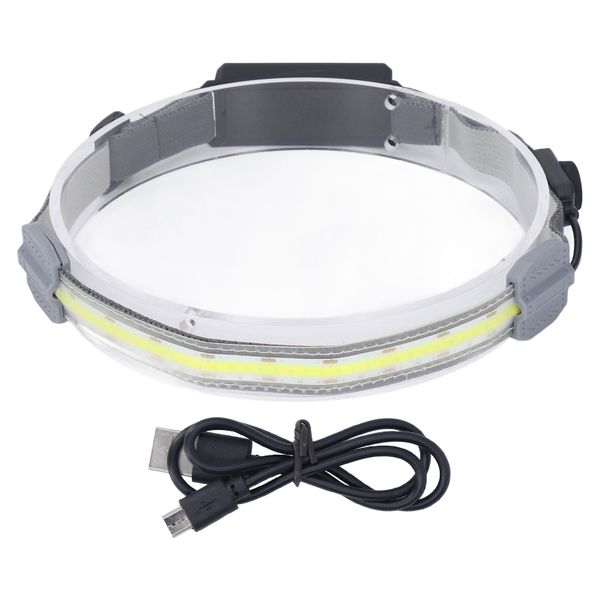Cob Headlamp Super Bright 4 Modes IPX4 Waterproof Rechargeable Head