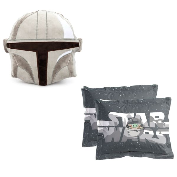 Mandalorian - Curious Child 3 Piece Oxford Pillowcases &amp; Shaped Pillow