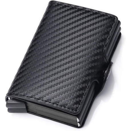 Automatic Credit Card Holder RFID Blocking Double Layer Wallet Image