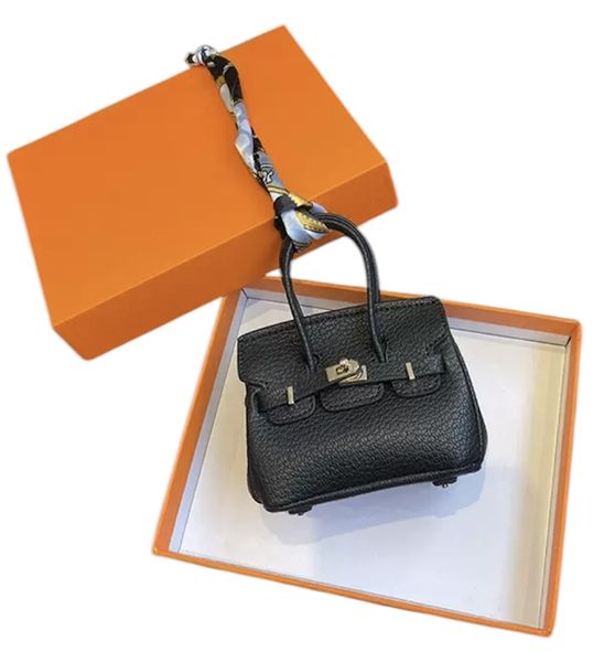 Designer Miniature Birkin Inspired Handbag Accessory in Iconic Orange Box